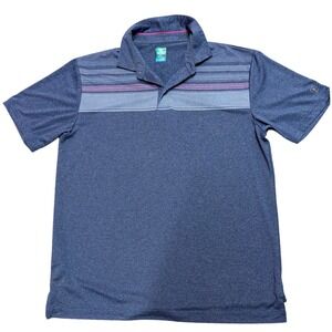 Pro Tour Coolplay‎ Golf Polo Shirt Mens  Blue Heathered Striped Size Medium